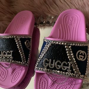 Beautiful custom made crocs slide